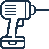 Illustration of a cordless power drill with a simple outline design.