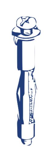 Illustration of a metal bolt with a threaded shaft and a hexagonal head.