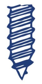 Illustration of a blue, spiral-shaped cone on a white background.